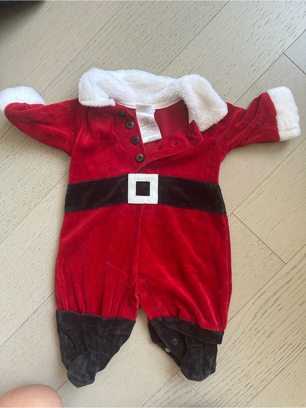 Baby Santa One-Piece Romper in Red & White
